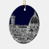 Florence navy dome keramisch ornament (Rechts)