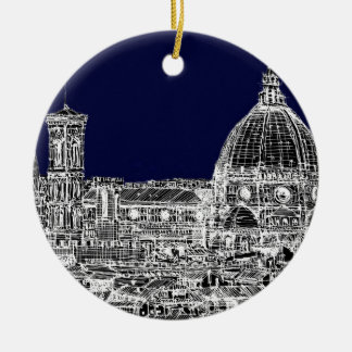 Florence navy dome keramisch ornament