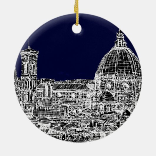 Florence navy dome keramisch ornament (Achterkant)