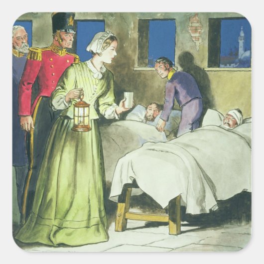 Florence Nightingale (1820-1910) van 'Peeps tot Vierkante Sticker (Voorkant)