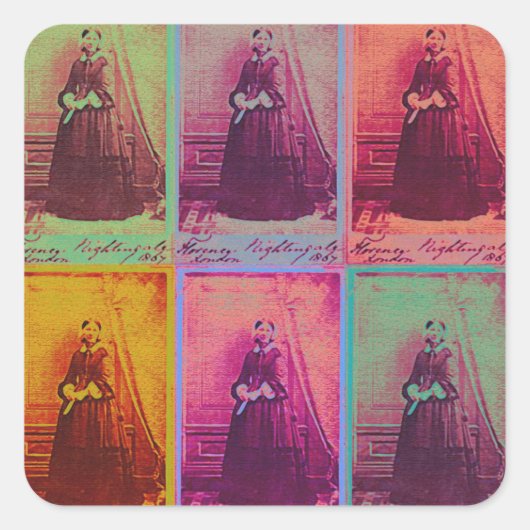 Florence Nightingale Colors Vierkante Sticker (Voorkant)