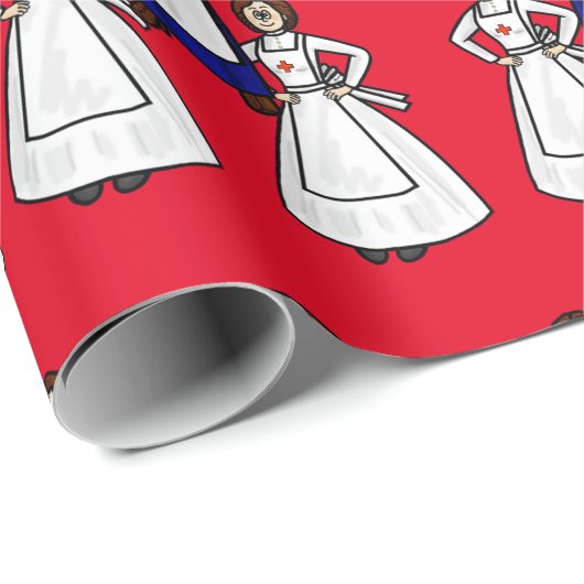 Florence Nightingale en Clara Barton Gift Wrap Cadeaupapier (Rol Hoek)