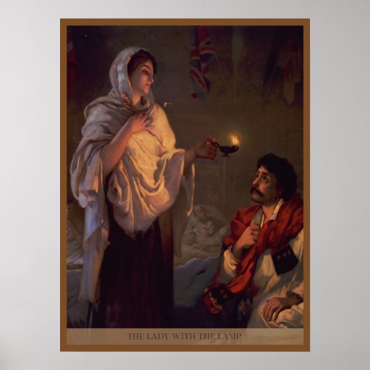 Florence Nightingale Lady met de lamp Poster (Voorkant)