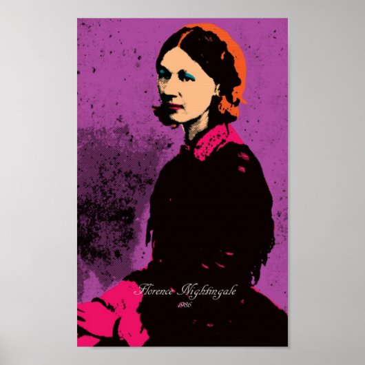 Florence Nightingale met Pop Art Poster (Voorkant)