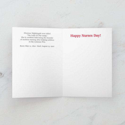 Florence Nightingale Neurses Day Card Kaart (Binnen)