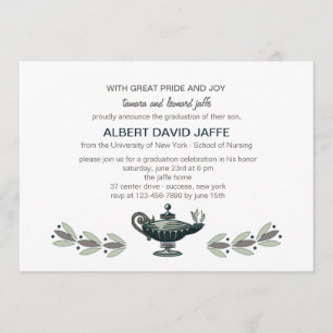 Florence Nightingale Oil Lamp Afstuderen Invitatio Kaart