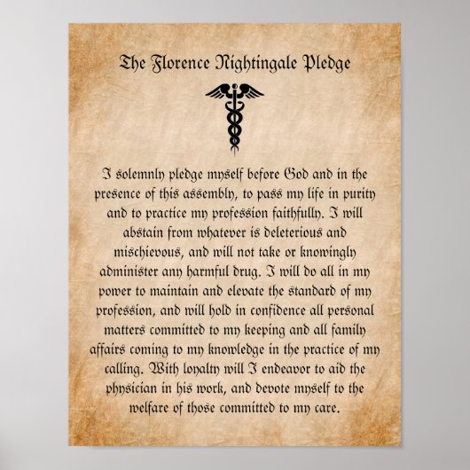 Florence Nightingale Pledge for Nurses Poster (Voorkant)