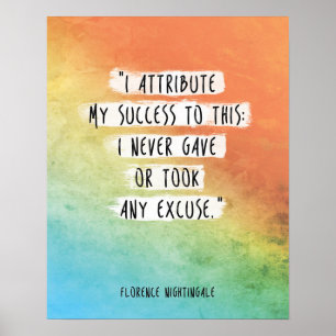 Florence Nightingale Quote "I attribuut Succesvol" Poster