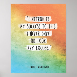 Florence Nightingale Quote "I attribuut Succesvol" Poster