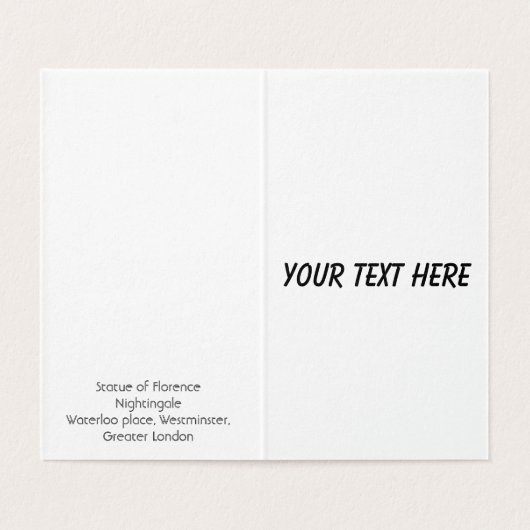Florence Nightingale Standbeeld Londen Kaart (Binnenkant ongevouwen)