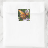 Florence Oranje Monarch Butterfly Foto Flower Vierkante Sticker (Tas)