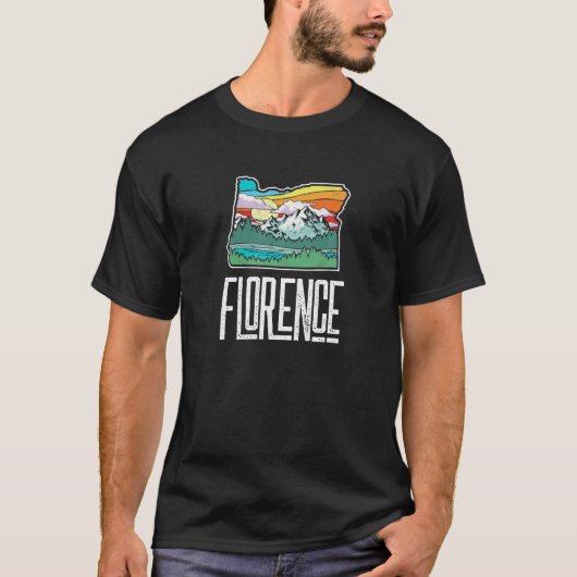 Florence Oregon Natuur Buitenshuis Retro Grap T-shirt (Voorkant)