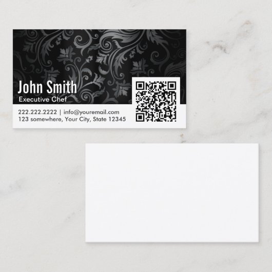 Florence Ornament QR Code Chef Visitekaartje (Voorkant / Achterkant)