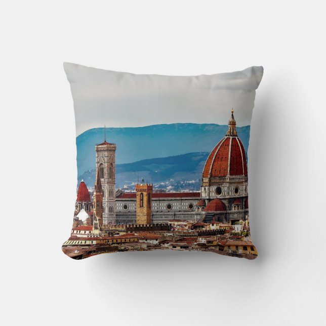 Florence, oude stad, Italiaanse skyline Kussen (Voorkant)
