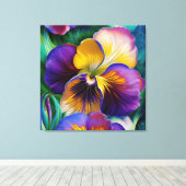 Florence Paarse en goudblauw-groene bladeren Canvas Afdruk (Insitu (Houten vloer))