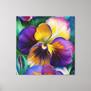 Florence Paarse en goudblauw-groene bladeren Canvas Afdruk