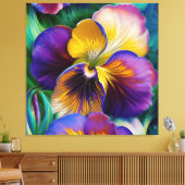 Florence Paarse en goudblauw-groene bladeren Canvas Afdruk (Insitu (Woonkamer))