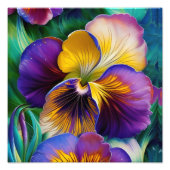 Florence Paarse en goudblauw-groene bladeren Foto Afdruk (Voorkant)