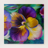 Florence Paarse en goudblauw-groene bladeren Legpuzzel (Horizontaal)