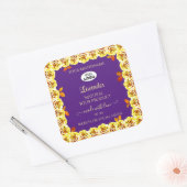 Florence Paarse Etiket Gele Rozen met Logo (Envelop)