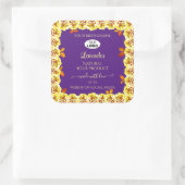 Florence Paarse Etiket Gele Rozen met Logo (Tas)