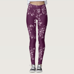 Florence-paarse retro-element leggings