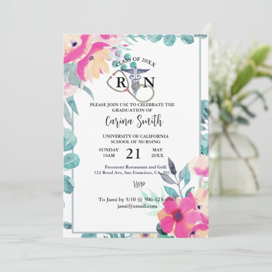 Florence Party of Nursing School Afstuderen Kaart (Staand voorkant)