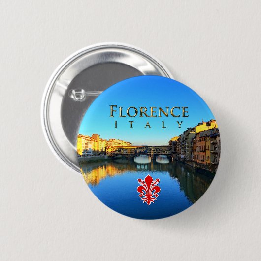 Florence - Ponte Vecchio Ronde Button 5,7 Cm (Voorkant /achterkant)