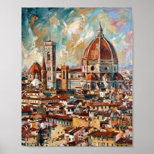 Florence Poster Luxe Abstracte Olie Schildering