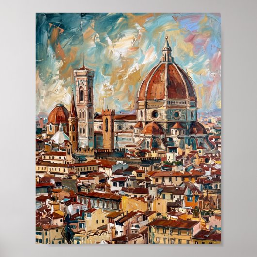 Florence Poster Luxe Abstracte Olie Schildering (Voorkant)