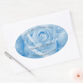 Florence Product Labels blauw Roos met palmbladere (Envelop)