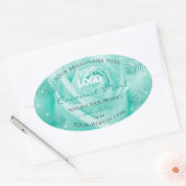 Florence Product Labels Blauwgroen Roos Palm Leave (Envelop)