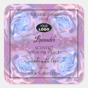 Florence Product Labels Paarse Blauwe Rozen met Lo