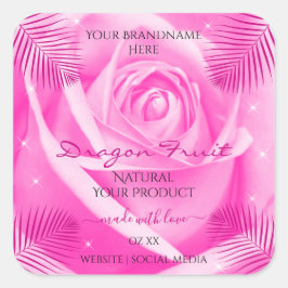 Florence Product Labels Roze roze met palmbladeren