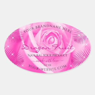 Florence Product Labels Roze roze met palmbladeren