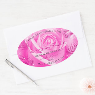 Florence Product Labels Roze roze met palmbladeren