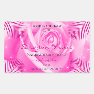 Florence Product Labels Roze roze met palmbladeren