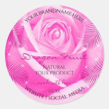 Florence Product Labels Roze roze met palmbladeren