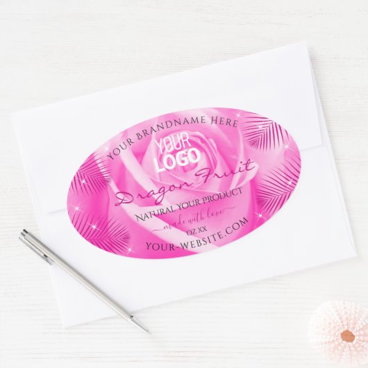 Florence Product Labels Roze Roze Palm Leaves Logo (Envelop)