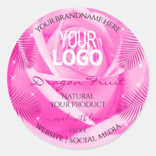Florence Product Labels Roze Roze Palm Leaves Logo