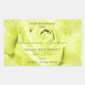 Florence Product Labels Yellow Rose met palmblader (Voorkant)