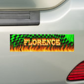 Florence reëel vuur en vlammenbumpersticker bumpersticker (Op auto)