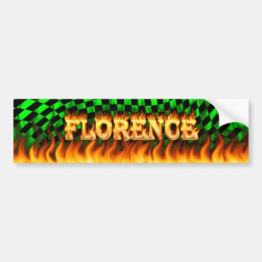 Florence reëel vuur en vlammenbumpersticker bumpersticker (Voorkant)