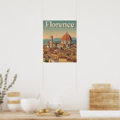 Florence Reizen: Retro Italië Poster (Keuken)