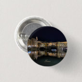 Florence rivieroevers 's nachts, reizen ronde button 3,2 cm (Voorkant /achterkant)