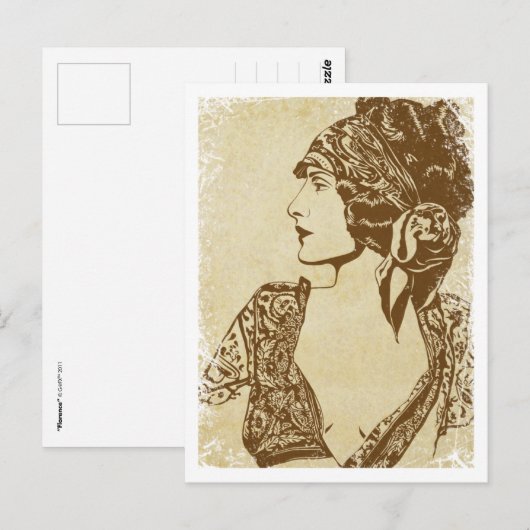 "Florence" ~ Roaring 20's Briefkaart (Voorkant / Achterkant)