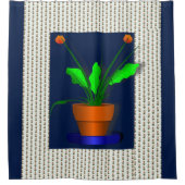 Florence rode bloempot groen douwergordijn douchegordijn (Voorkant)