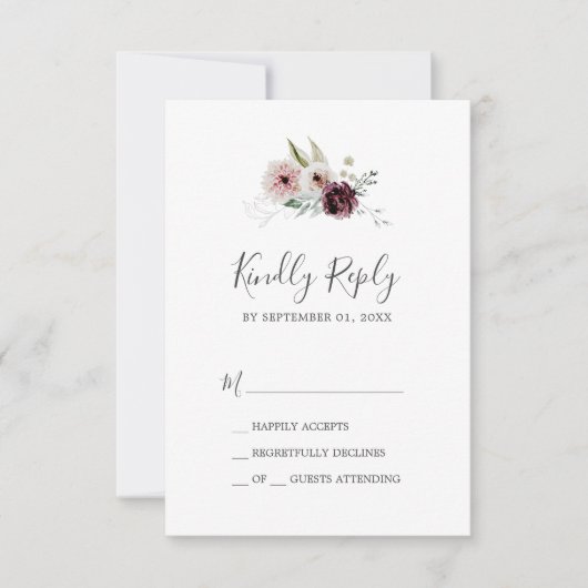 Florence Romance Simple RSVP-kaart RSVP Kaartje (Voorkant)