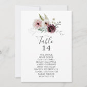 Florence Romance Tabelnummer Kaart (Voorkant)