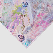 Florence Roos Gold Decoupage Flowers Birds Butterf Tissuepapier (Detail)